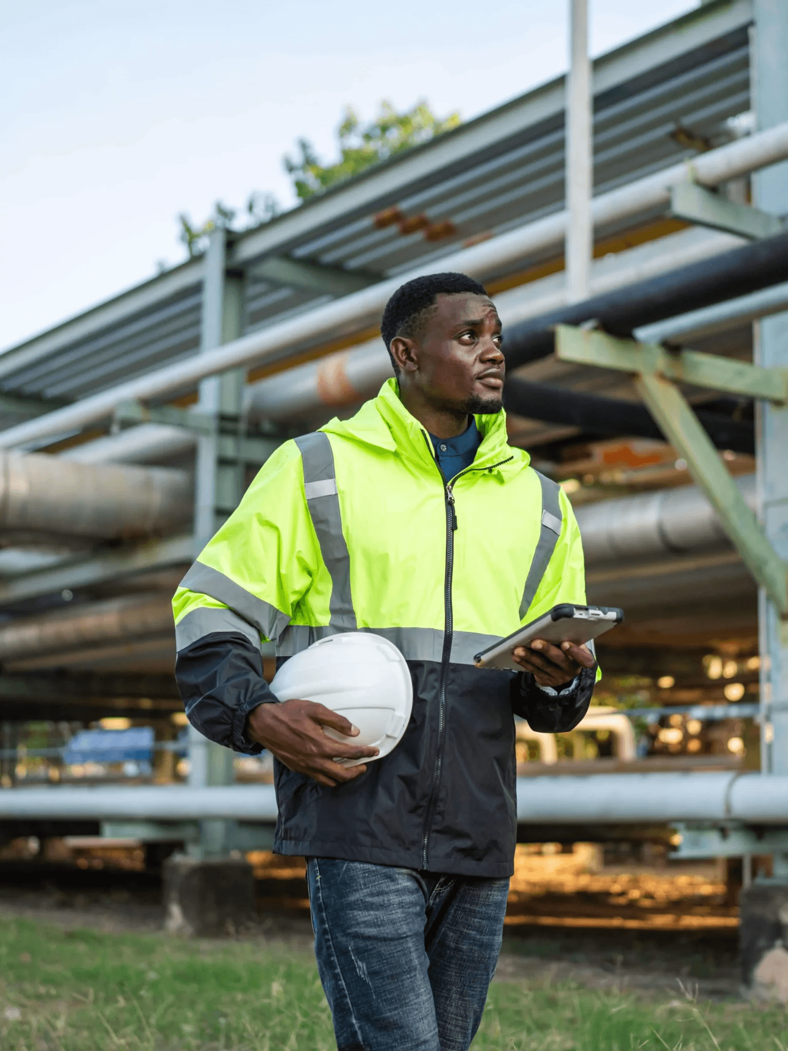 Worker conducting audit
